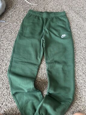 Nike Dark Green Fleece Joggers for Men